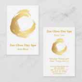 *~* Brush Abstract Reiki Spa Meditation Gold Visitekaartje (Voorkant / Achterkant)