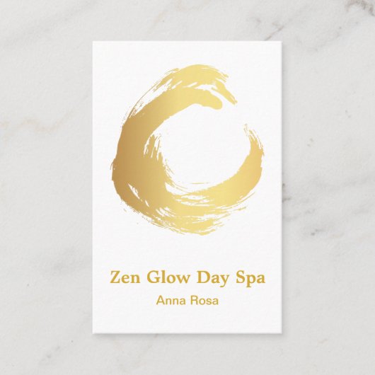 *~* Brush Abstract Reiki Spa Meditation Gold Visitekaartje (Voorkant)