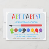 Brush and Paints Kinder kunst verjaardagsfeestje Kaart (Voorkant)