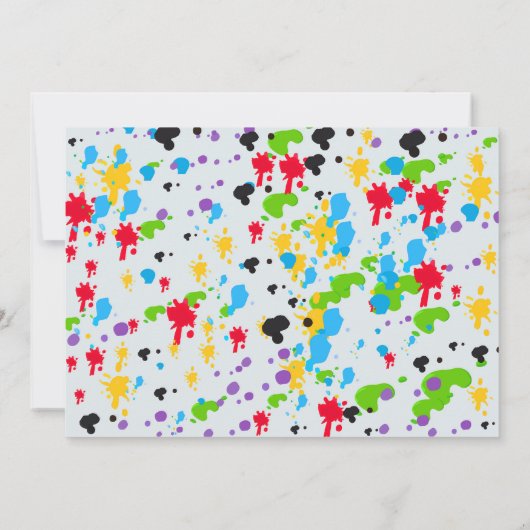 Brush and Paints Kinder kunst verjaardagsfeestje Kaart (Achterkant)