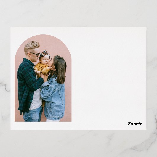 Brush Calligraphy 6 Arch Foto Moederdag Folie Feestdagen Briefkaart (Achterkant)