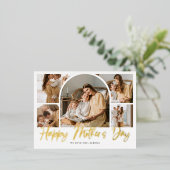 Brush Calligraphy 6 Arch Foto Moederdag Folie Feestdagen Briefkaart (Staand Voorkant)