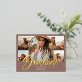 Brush Calligraphy 6 Arch Photo Afstuderen Folie Feestdagen Briefkaart (Staand Voorkant)