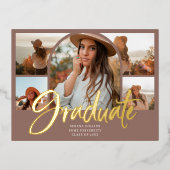 Brush Calligraphy 6 Arch Photo Afstuderen Folie Feestdagen Briefkaart (Voorkant)