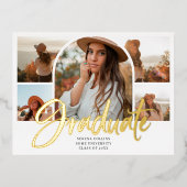 Brush Calligraphy 6 Arch Photo Afstuderen Folie Feestdagen Briefkaart (Voorkant)