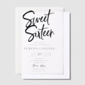 Brush Calligraphy Sweet 16 Vellum Uitnodigingen (Offset)
