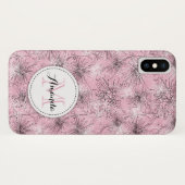 Brush cherry lelie-pilly bloemenroze iphone case (Achterkant (horizontaal))