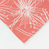 Brush cherry lelie-pilly bloemenwit en koraal fleece deken (Hoek)