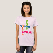 Brush Floss Rinse Smile T-shirt (Voorkant volledig)