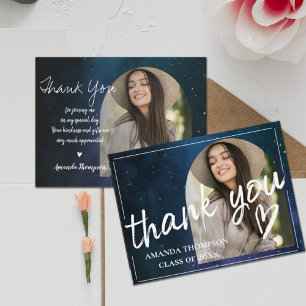 Brush Font Script 2024 Afstuderen Foto Dank u Briefkaart