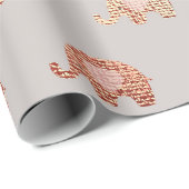 Brush Gold Pink Grey Princess Elephant New Baby Cadeaupapier (Rol Hoek)