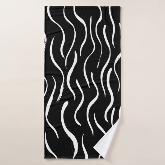 Brush grunge pattern. White and black.abstract,art Badhanddoek (Badhanddoek)