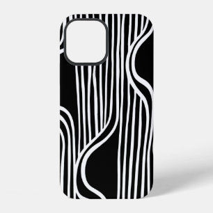 Brush grunge pattern. White and black vintage. abs iPhone 12 Hoesje
