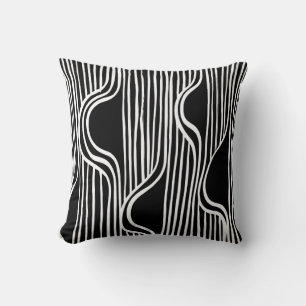 Brush grunge pattern. White and black vintage. abs Kussen