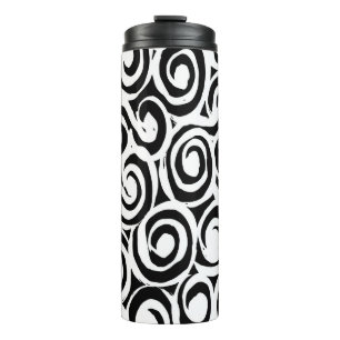 Brush grunge pattern. White and black vintage. abs Thermosbeker