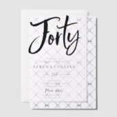 Brush Kalligrafie 40 Verjaardag Vellum Uitnodiging (Offset (Uitnodiging))