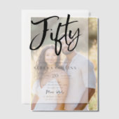 Brush Kalligrafie 50 Verjaardag Vellum Uitnodiging (Offset (Koppel))