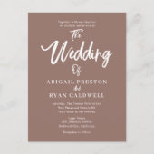 Brush kalligrafie budget bruiloft briefkaart (Voorkant)