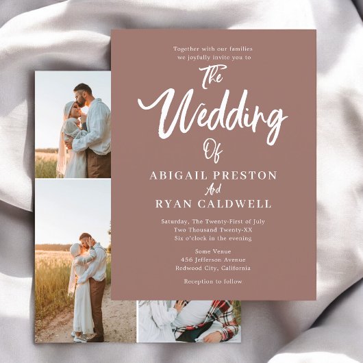 Brush kalligrafie budget bruiloft briefkaart