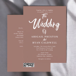 Brush Kalligrafie Budget Bruin Huwelijk Briefkaart