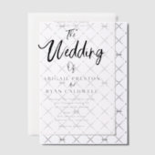 Brush kalligrafie moderne minimalistische bruiloft vellum uitnodigingen (Offset (Uitnodiging))