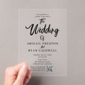 Brush Kalligrafie QR Code Trouwen Acryl Uitnodigingen (Insitu (Draagbaar))