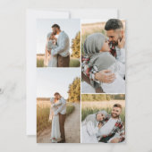 Brush Kalligrafie QR Code Witte Huwelijksuitnodigi Kaart (Achterkant)