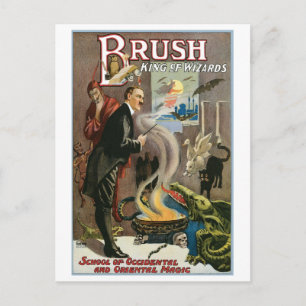 Brush ~ King of Wizards  Magic Act Briefkaart