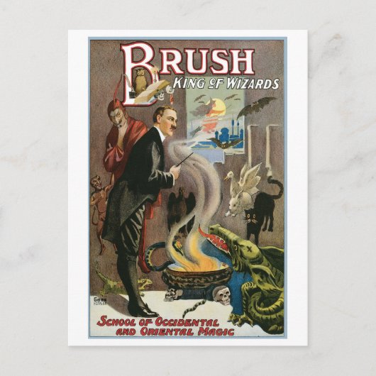 Brush ~ King of Wizards  Magic Act Briefkaart (Voorkant)