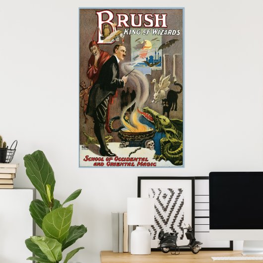 Brush ~ King of Wizards  Magic Act Poster (Thuiskantoor)