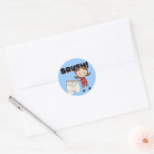 BRUSH - Meisje met tanden Tshirts en geschenken Ronde Sticker (Envelop)