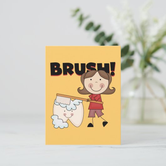 BRUSH - meisje met tatoeages en cadeautjes Briefkaart (Staand voorkant)