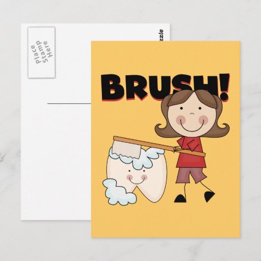 BRUSH - meisje met tatoeages en cadeautjes Briefkaart (Voorkant / Achterkant)