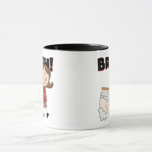 BRUSH - meisje met tatoeages en cadeautjes Mok (Midden)