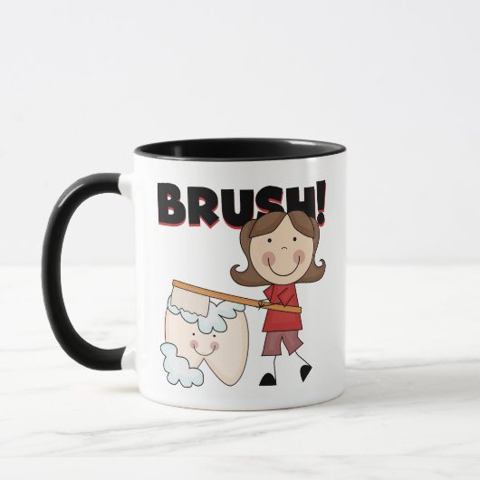 BRUSH - meisje met tatoeages en cadeautjes Mok (Links)