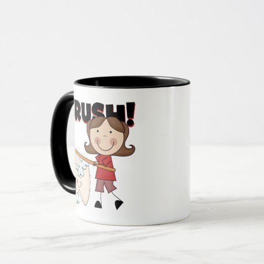 BRUSH - meisje met tatoeages en cadeautjes Mok (Voorkant links)