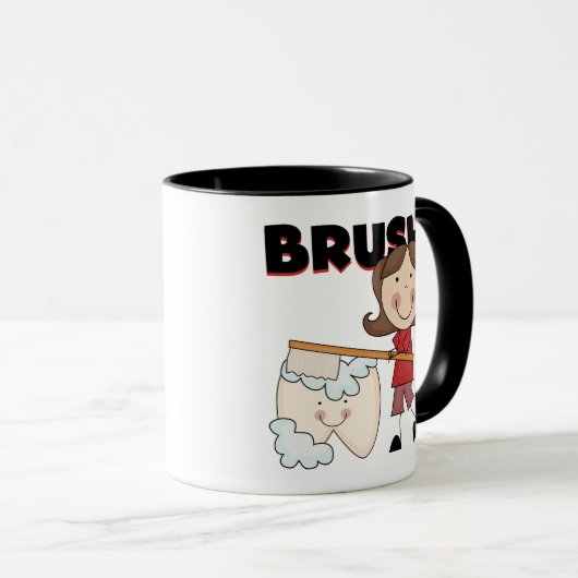 BRUSH - meisje met tatoeages en cadeautjes Mok (Voorkant rechts)