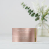 Brush Metallic Roos Gold Visitekaartje (Staand voorkant)