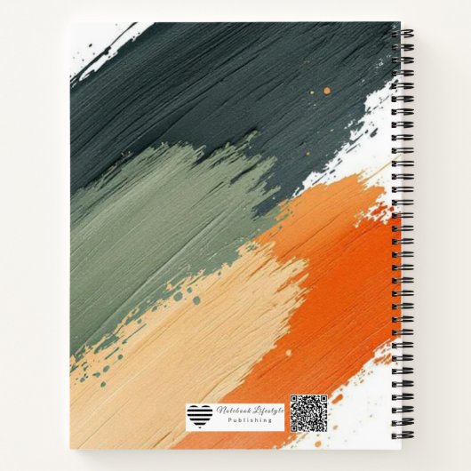 Brush-Painted Terrain Monogram Plan Notitieboek (Achterkant)