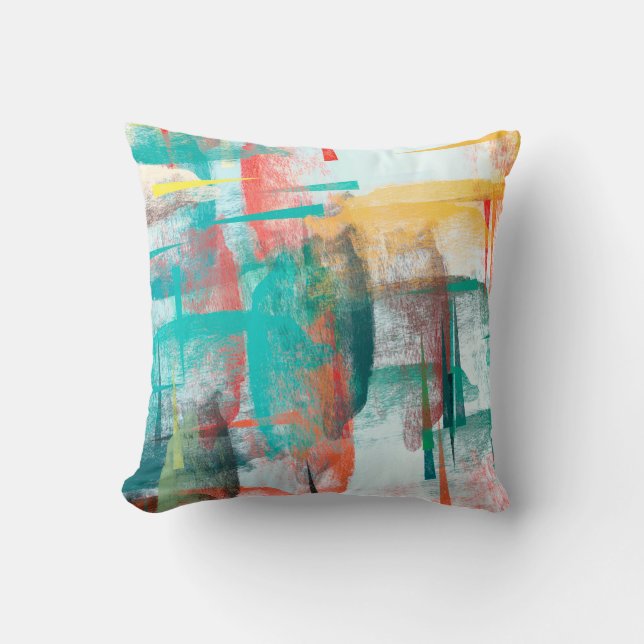 Brush painting. Artistic canvas mix unique form. O Kussen (Voorkant)