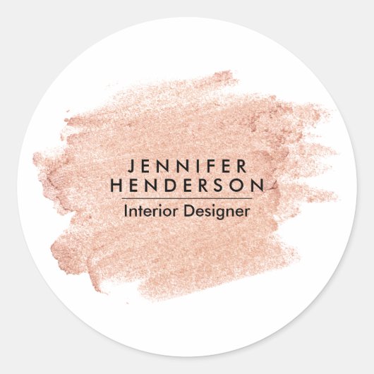 Brush Roos Ronde Sticker (Voorkant)