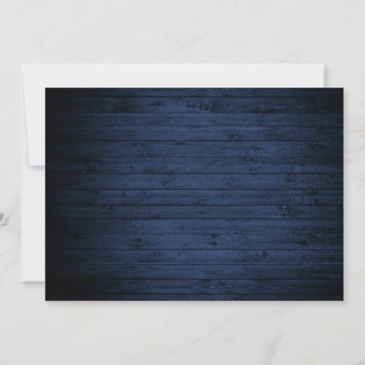 Brush Schrift Blau Hout 3 Foto Save Our Date Kaart (Achterkant)