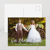 Brush Schrift Ons Avontuur Begint Trouw Dank B Briefkaart (Voorkant / Achterkant)