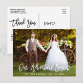 Brush Schrift Ons Avontuur Begint Trouw Dank Je Briefkaart (Voorkant / Achterkant)