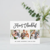 Brush Schrift Voor Altijd Dankbaar 3 Foto Huwelijk Briefkaart (Staand voorkant)