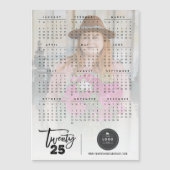 Brush Script 2025 Kalender Foto Magnetische Kaart (Voorkant)