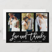 Brush Script 3 Foto bruiloft liefde Bedankt BLK (Voorkant / Achterkant)