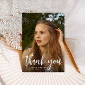 Brush Script afstuderen dank u fotokaart Bedankkaart