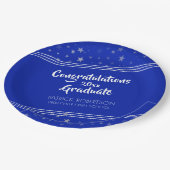 Brush Script | Editable Royal Blue | AFSTUDEREN Papieren Bordje (Gekanteld)