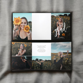 Brush Script Foto Afstuderen Drieluik Uitnodiging